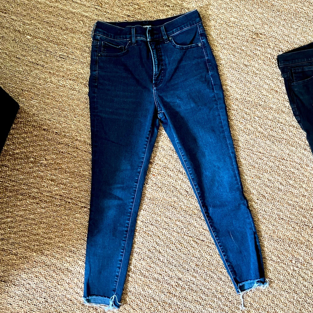 Express skinny high rise jeans with stepped hem 2S